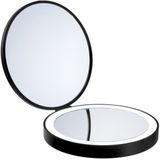 Smedbo Make Up Reis Vergrotende Spiegel met Verlichting Diameter 12 cm Abs Zwart