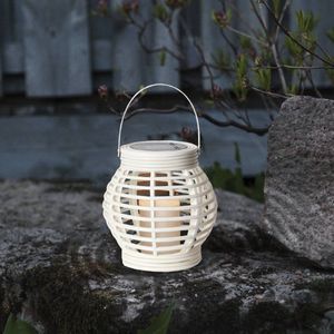 STAR LED Solar Lantaarn """"rotan"""" Creme