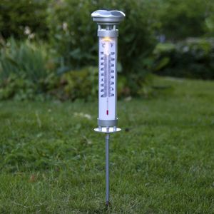 Best Season Thermometer op zonne-energie met warm wit LED-lampje