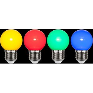 Prikkabel - Kogellamp - E27 - 1W - Multicolor - RGB