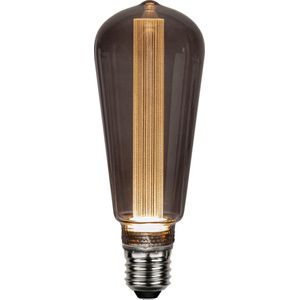 LED Lamp, E27, 2800K, Edison, 45 lumen, 1.1W, Smoke glas, 16,1cm hoog, diameter 6cm