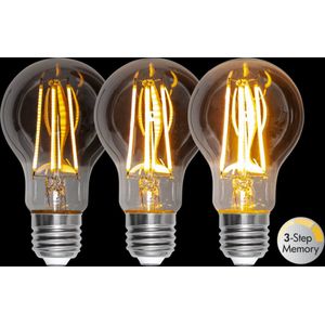 3 standen - Standaard bol - E27 - 3.9W - Super Warm Wit - 2200K - Dimbaar