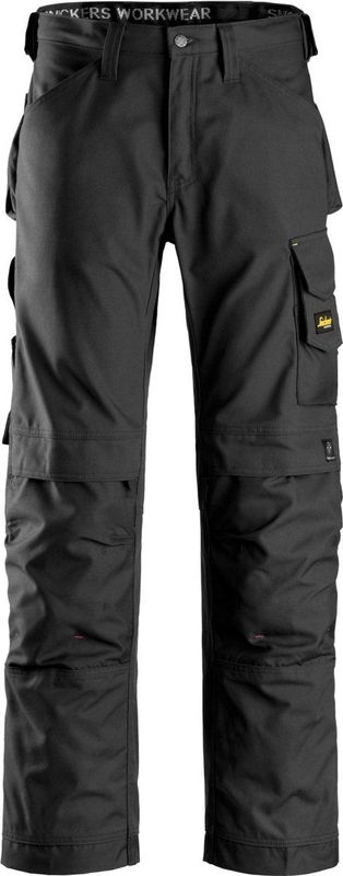 Snickers 3314 Werkbroek - Zwart - Canvas - Loose Fit - KneeGuard™ Systeem