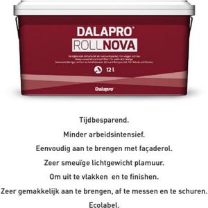 Dalapro Roll Nova - Polyvalente en tijdsbesparende rolplamuur - Emmer 12 L - Licht Grijs