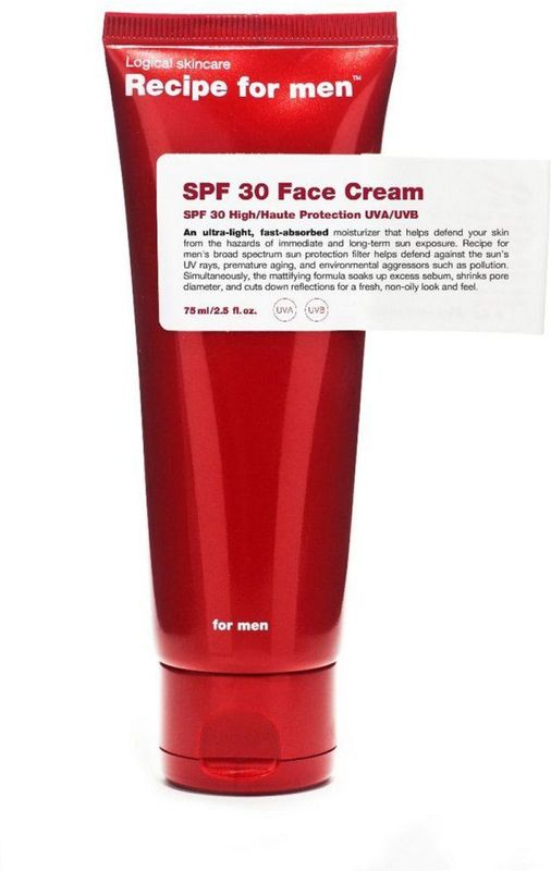 Recipe For Men - SPF 30 Gezichtscrème - 75 ml - Bescherming Tegen Zonnestralen