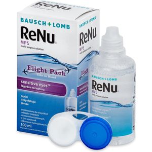 ReNu Multi-Purpose Reis Lenzenvloeistof, 100 ml Flight Pack Grootte - Voor Zachte Lenzen, Zachtaardig voor Gevoelige Ogen, Reinig, Desinfecteer, Spoel, Smeer en Bewaar uw Lenzen