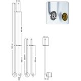 Instamat Jay elektrische handdoekwarmer 175 cm gepolijst RVS