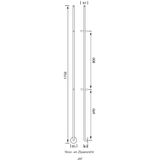 Instamat Jay Elektrische Handdoekradiator 172cm hoog 29Watt Geborsteld Messing