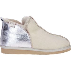 Shepherd of Sweden - Annie pantoffels van schapenvacht - dames - 100% echte schapenvacht - comfort - zacht en warm - pluizig, Honing Zilver, 37 EU