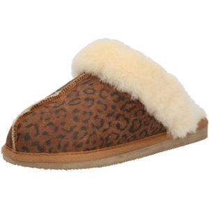 Huisschoenen - Jessica - Dierenprint - Leer en Suède - Platte Hak