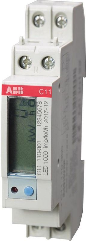 ABB C11 - 1 Fase kWh Meter - MID Gekeurd - 40A - Puls Uitgang