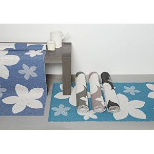 Horredsmattan 11415-0005 kunstvezel tapijt, bloemen, 70 x 250 cm, turquoise