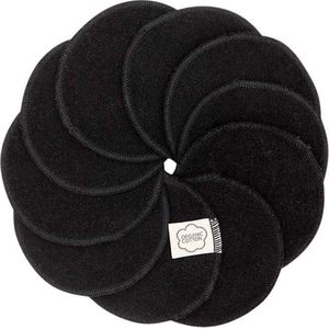 ImseVimse Wasbare Wattenschijfjes - biologisch badstof katoen - zwart (10 stuks)