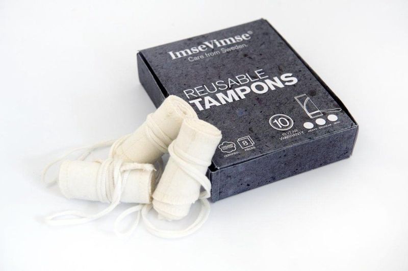 ImseVimse wasbare tampons mini - naturel - 8 stuks