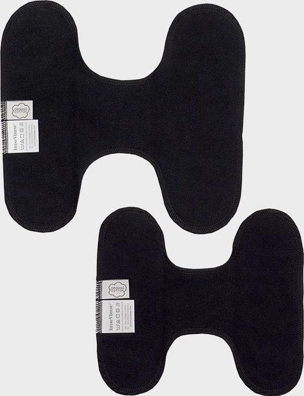 ImseVimse - Imse - Wasbaar Maandverband - Zwart - Biologisch Katoen OEKO-TEX® Gecertificeerd - 3 Stuks
