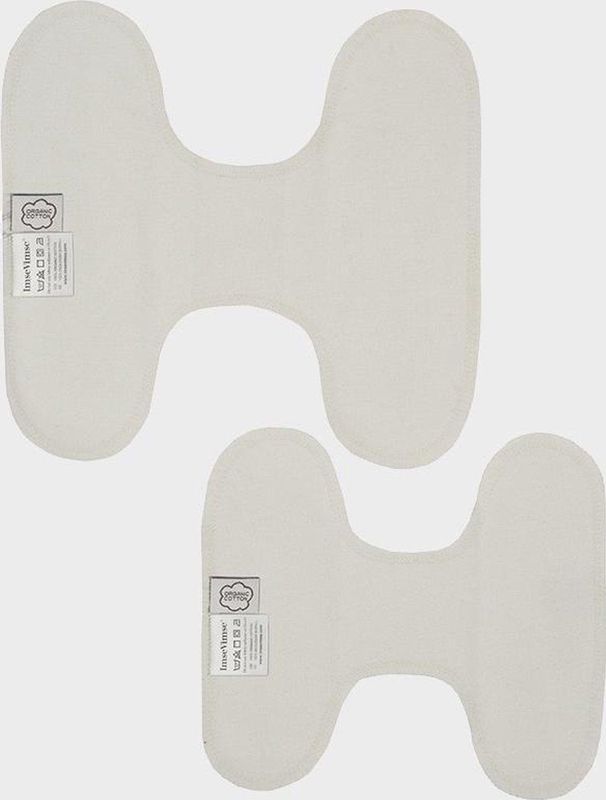 ImseVimse inlegkruisjes wasbaar - zonder sluiting - biologisch katoen OEKO-TEX® gecertificeerd - zonder PUL - 3 stuks - wit