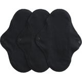 Imsevimse inlegkruisjes van biologisch jersey katoen - dun en soepel wasbare inlegkruisjes - Zwart