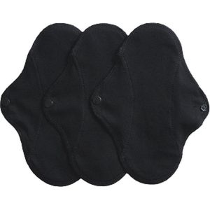 Imsevimse inlegkruisjes van biologisch jersey katoen - dun en soepel wasbare inlegkruisjes - Zwart