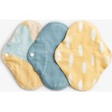 ImseVimse wasbare inlegkruisjes - 3 stuks - zero waste - biologisch katoen - Blue Sprinkle - Geel denim mix