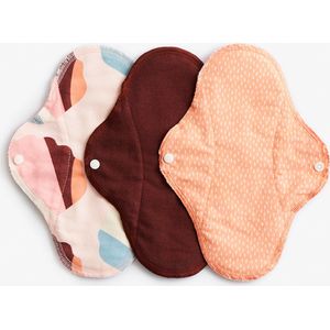 ImseVimse wasbaar maandverband - 3 stuks - Normaal/dagverband - Orange Sprinkle - Oranje mix