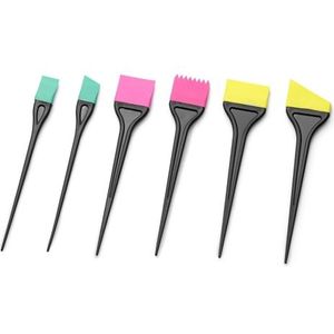 Borstelset - Groen-Rozig-Geel - Siliconen - 6 Stuks