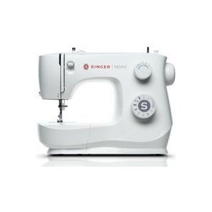 SINGER M2405, Weiß, Halbautomatische Nähmaschine, Sägen, 4 Step, Leiter, Drehregler, Elektro