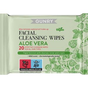 Gunry Facial Cleansing Wipes Aloe Vera 20 St.