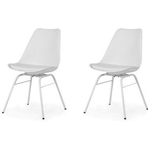 Tenzo set van 2 stoelen, metaal, wit, 51 x 48,5 x 82,5 cm