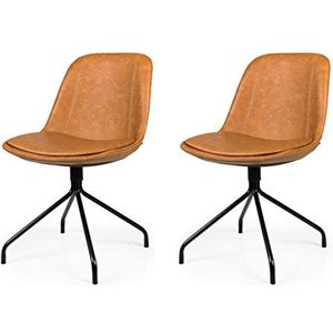 Tenzo set van 2 stoelen, metaal, bruin, 54 x 47 x 79,5 cm