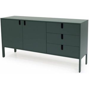 Tenzo dressoir Uno - groen - 86x171x46 cm - Leen Bakker