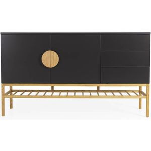 Tenzo Scoop Dressoir Zwart / Eiken