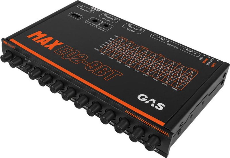 Gas - Max Versterker - ½din - 9-band EQ - Bluetooth - 6V Pre-outs