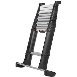 Telesteps - Teleskopleiter 3.50m mit Stabilisatorstange - breite Stufen - 11 Stufen 80 mm - maximale Arbeitshöhe 4.30m - TEL-72235BARR