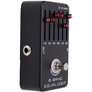 Effectpedalen van metaal, 100 Hz 200 Hz 400 Hz 800 Hz 1,6 kHz 3,2 kHz 6-bands equalizer met True Bypass voor elektrische gitaar