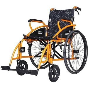 24 inch brede opvouwbare lichtgewicht handmatige rolstoel, begeleider aangedreven rolstoel met rolstoeltas voor opslag, ouderen, herstel na operatie