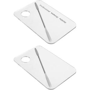 Cosmetische make-up palet make-up palet, 2 stuk make-up mengen palet polish gel aquarel olieverfschilderij mixer met spatel nail art salon maicure gereedschap