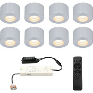 Complete set 8x3W dimbare LED in/opbouwspots Navarra IP44