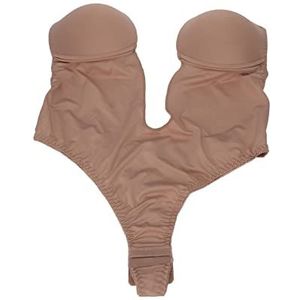 Diepe V-lingeriebody, Lichtgewicht Dameslingerie uit één Stuk, Rugloos, Gemakkelijk Te Combineren, Aantrekkelijk voor Huwelijksreis of Verjaardag (Donker bruin)