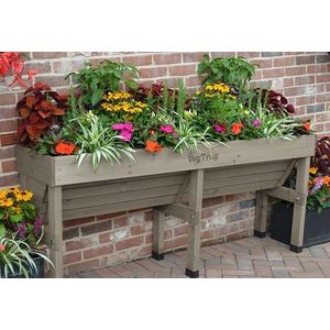 Verhoogde kweektafel muurmodel grijs - 180 x 46 x 80 cm