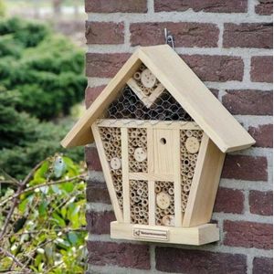 Natuurmonumenten Insectenhuis - Verschillende kamers - 40 cm - Stevig hout - Bijen - Insecten - Natuurlijk
