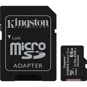 Kingston MicroSDXC 64GB - Canvas Select Plus - Class 10 UHS-I