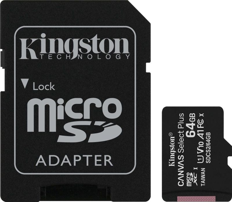 Kingston MicroSDXC 64GB - Canvas Select Plus - Class 10 UHS-I