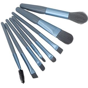 Make-up borstel, draagbare professionele ABS buis handvat cosmetische borstel, mode pluizige grip poeder voor dagelijkse make-up blauw