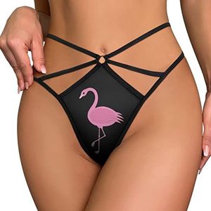 Flamingo Roze Sexy G-String Thongs voor Vrouwen T-back Low Rise Slipje Ondergoed 3XL