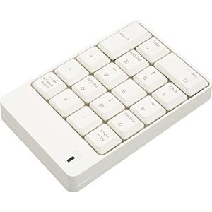 Numeriek Toetsenblok, 2.4G Draadloos ABS-materiaal Plug and Play 18 Toetsen Soft Press Touch USB-numeriek Toetsenblok voor Kantoor (Wit)