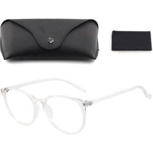 Blauw licht Bril - blue light glasses - Rond Model - Witte computerbril - Witte Beeldschermbril - White blue light glasses