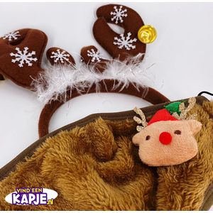 3D Kerst mondkapje met zachte stof | Verkleedkapje Rendier mét gewei | Kerstkapje - Kerst mondkapjes
