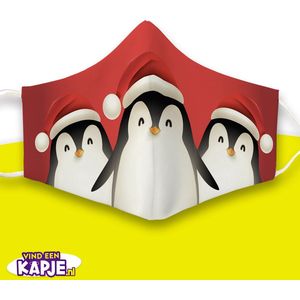 Pinguïn trio - Kerstkapje - Kerst mondkapjes