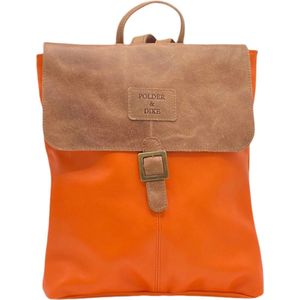 POLDER & DIKE - rugtas - REMBRANDT - oranje - Juicy Orange - echt leer - unisex - AANBIEDING