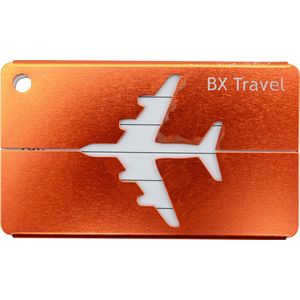 Bagagelabel - Koffer Label - Reisaccessoire - Luggage Tag - Aluminium Label - Kleur: Oranje - Merk: BX Travel®